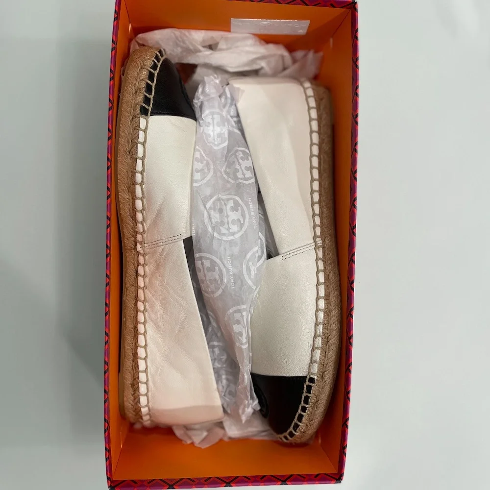 Tory Burch Leather Color Block Espadrille Flats - Picture 13 of 14